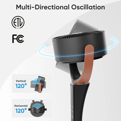Ultra Quiet DC Floor Fan, 20dB Air Circulator for Bedroom & Home