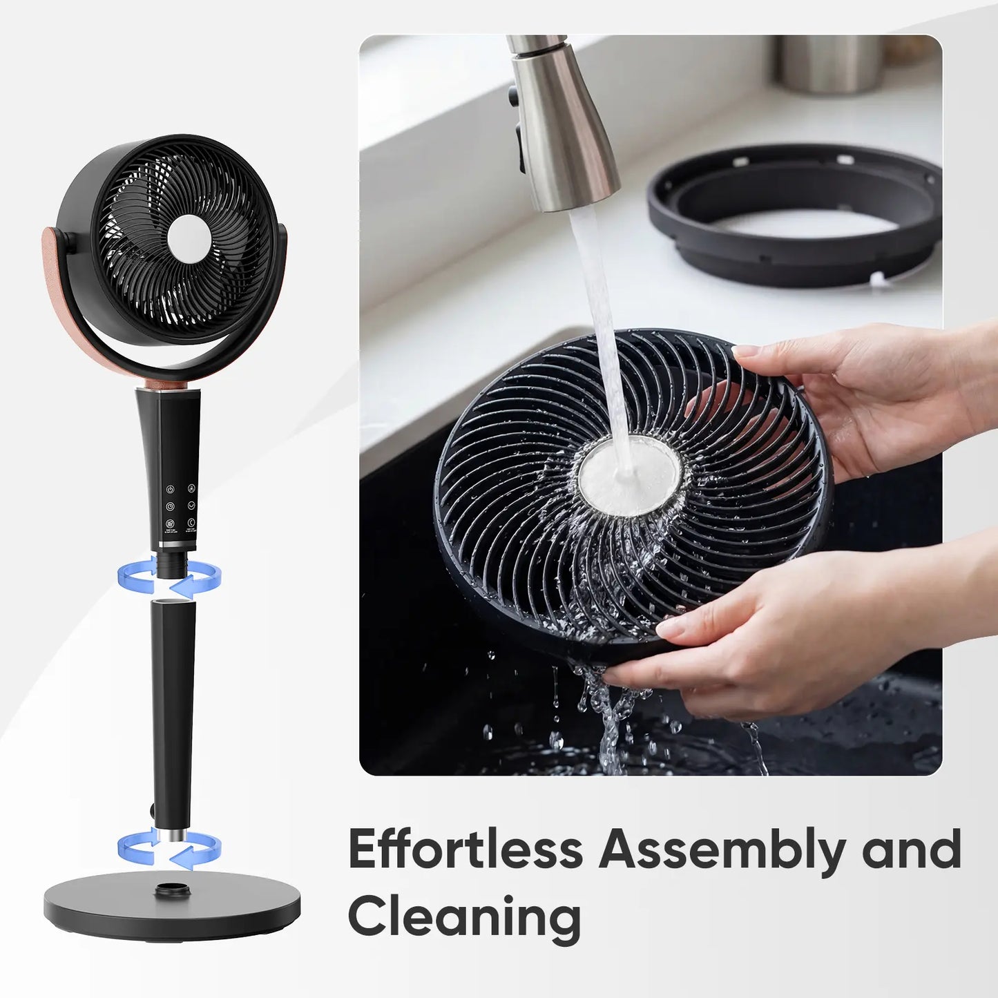 Ultra Quiet DC Floor Fan, 20dB Air Circulator for Bedroom & Home