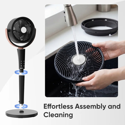 Ultra Quiet DC Floor Fan, 20dB Air Circulator for Bedroom & Home